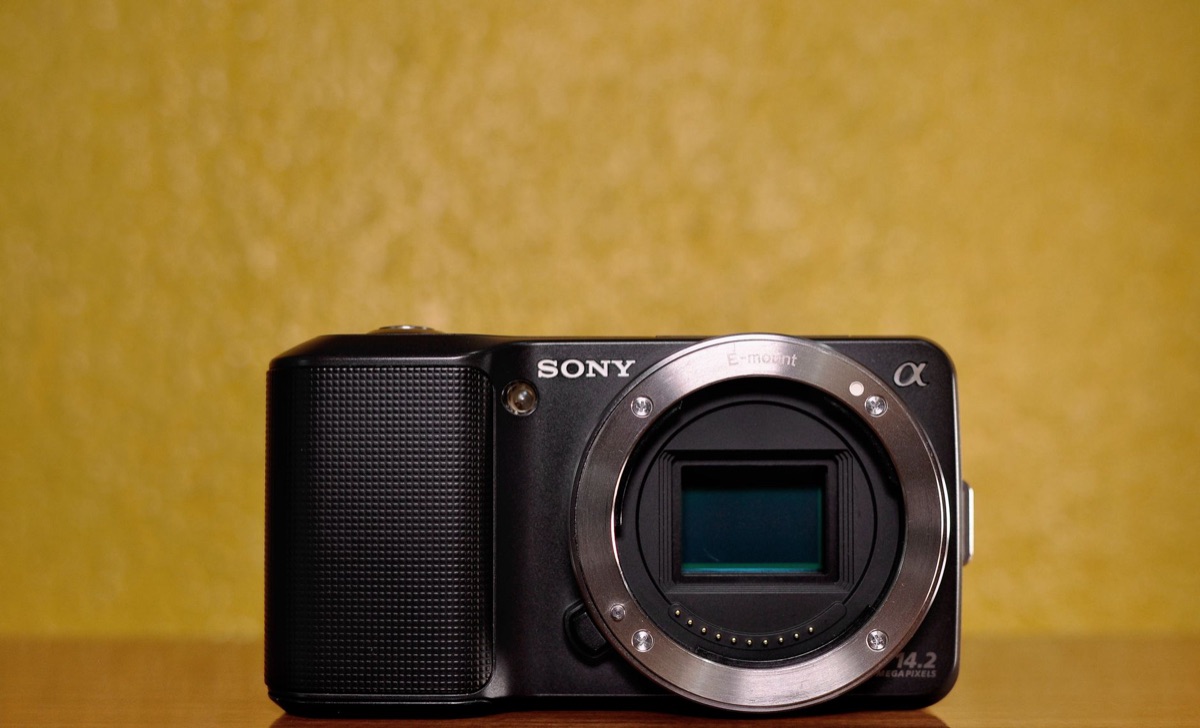 Close-up of a digital camera image sensor