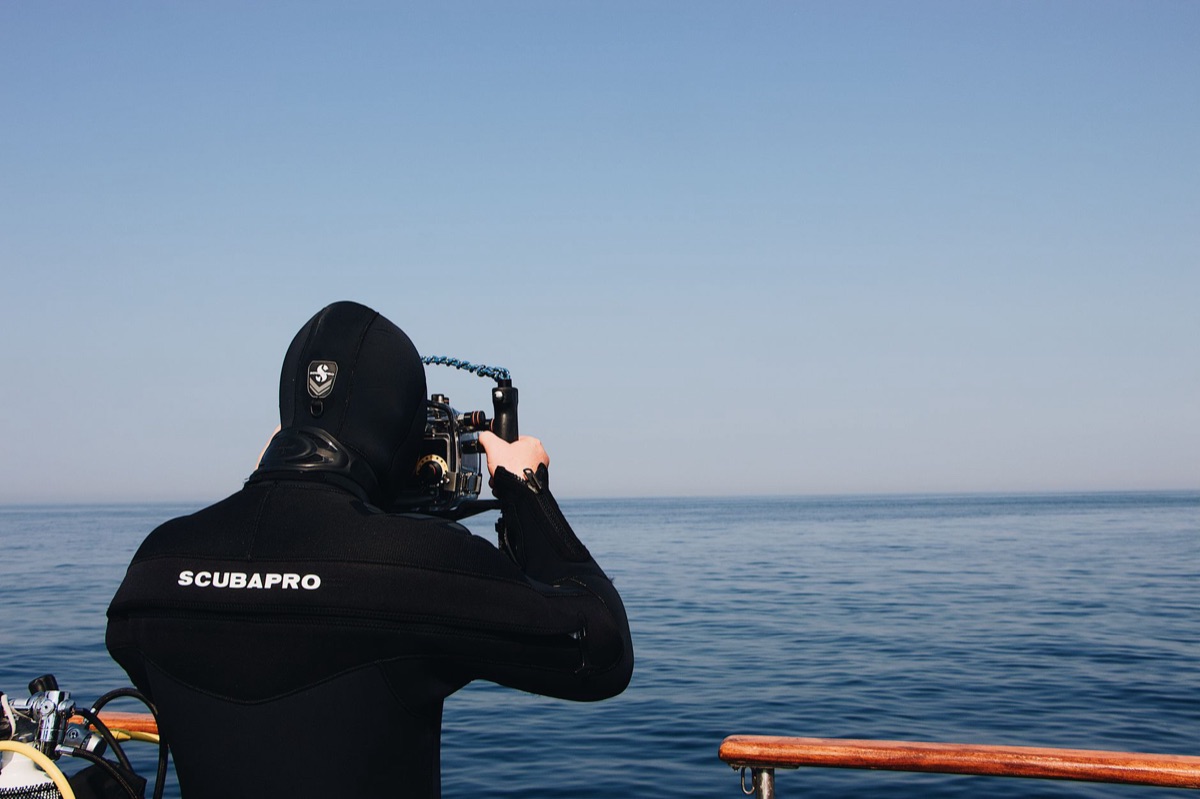 Unterwasseraufnahme mit einer Actioncam beim Tauchen